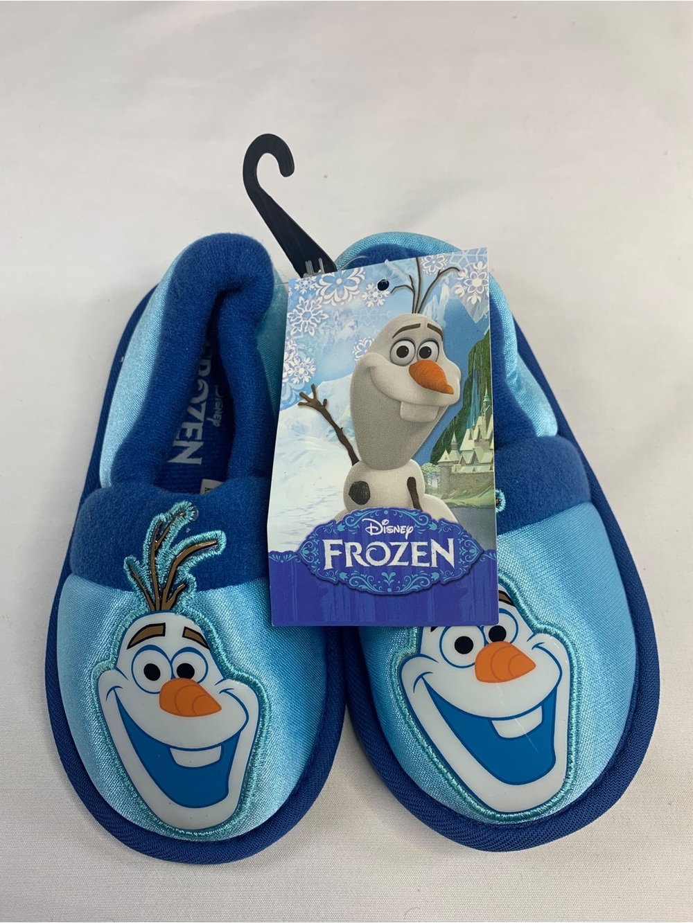 Disney Blue Olaf Kids One-Piece Footie Slippers